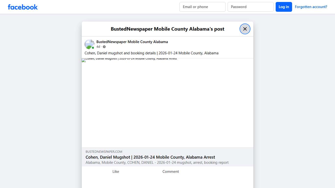 Cohen, Daniel... - BustedNewspaper Mobile County Alabama Facebook